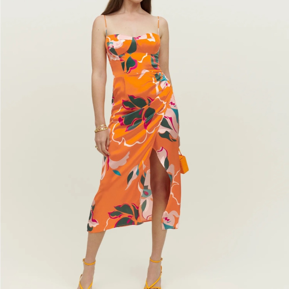 Reformation Marguerite Silk Dress in Electra